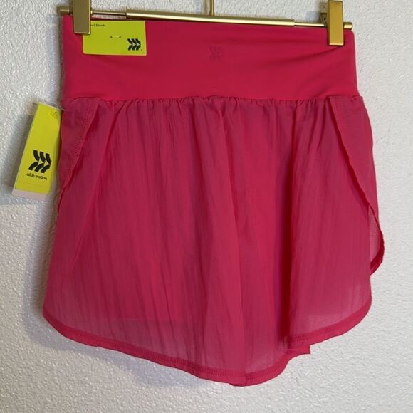 NWT- All in Motion- Shorts High Rise 2 in 1 Layered Run- Berry Pink- Size XS - Picture 6 of 11